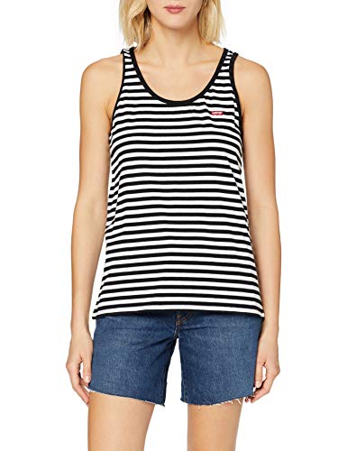 Levi's Bobbi Tank Camiseta Deportiva de Tirantes, Blanco (Lila Mineral Black/White+ 0002), Large para Mujer