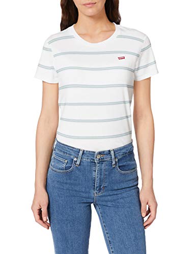 Levi's Perfect-tee Camiseta de Manga Corta, Multicolor (Alyssa Stripe Cloud Dancer 0062), Large para Mujer