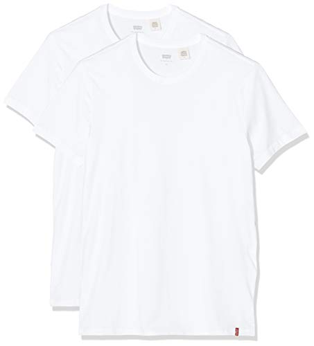 Levi's Slim 2pk Crewneck 1 Camiseta, Blanco (Two-Pack tee White + White 0000), XX-Large para Hombre