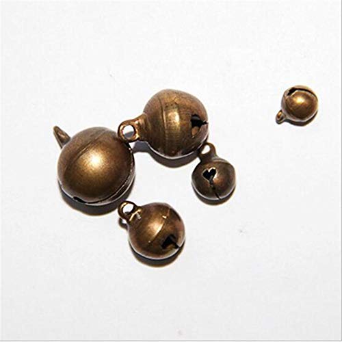 N/A 50PCS DIY Adornos de Año Nuevo Decoraciones para árboles de Navidad Color Bronce Campana de Cobre 6/8/10/12/14/16 mm Campanas Campanas para Mascotas, Plata, 6 mm