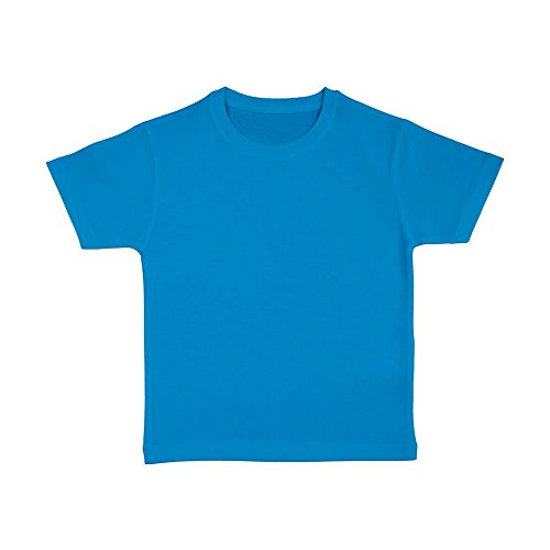 Nakedshirt - Camiseta de manga corta de algodón orgánico modelo Frog para niños (3-4 años/Azul)