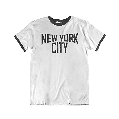 New York City Mens Ringer T-Shirt Camiseta para Hombre Retro Style