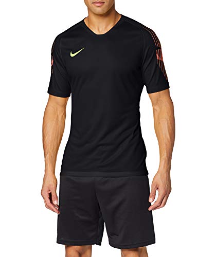 Nike Gardien Camiseta, Hombre, Negro (black/black/(volt)), S