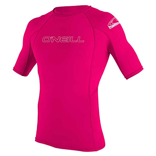 ONEILL WETSUITS O'Neill - Camiseta de Neopreno Juvenil con protección UV, Manga Corta, Cuello Redondo Rosa Rojo sandía Talla:16