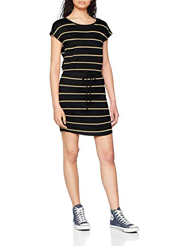 Only Onlmay S/s Dress Noos Vestido, Multicolor (Black Stripes: Double Yolk Yellow/Cl. Dancer), 40 (Talla del Fabricante: Medium) para Mujer