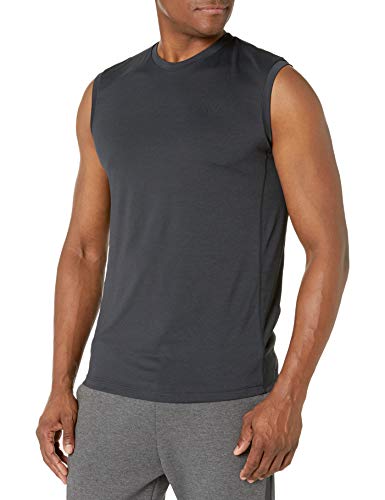 Peak Velocity - Camiseta Vxe sin mangas de secado rápido para hombre, distintos cortes, Negro Heather, US M (EU M)