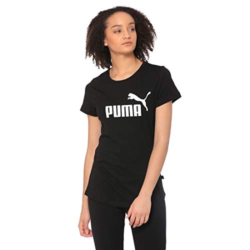 PUMA ESS Logo tee Camiseta, Mujer, Negro (Cotton Black), S