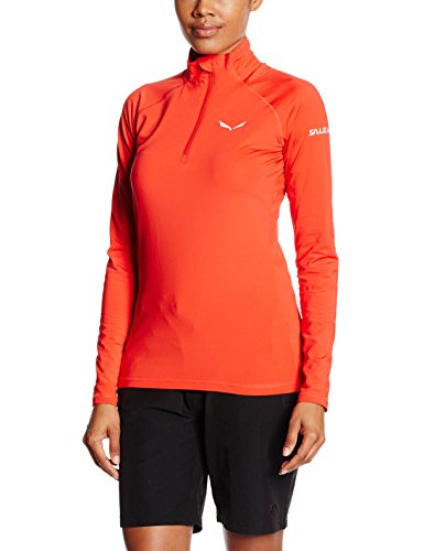 SALEWA Ortles Cubic Pl W L/S tee Camiseta Interior, Mujer, Rojo (Papavero), 40/34