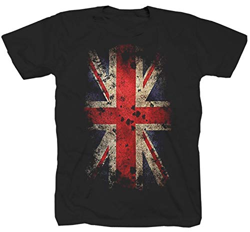 Shirtzshop - Camiseta con diseño de bandera de Gran Bretaña, color negro Negro
 XXXXL