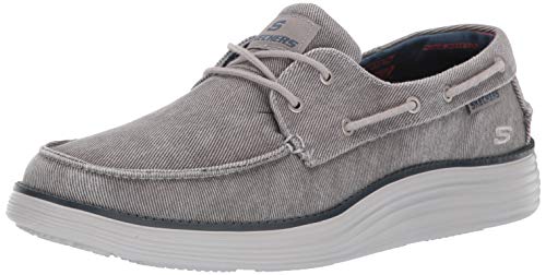 Skechers Men's STATUS 2.0- LORANO Moccasins, Grey (Light Grey Ltgy), 8 (42 EU)