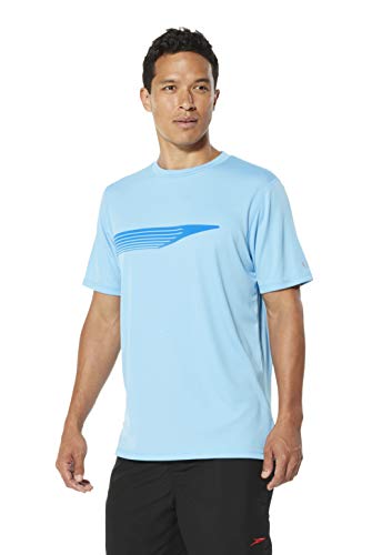 Speedo Graphic - Camiseta de natación de Manga Corta para Hombre, Hombre, Manga Corta, 7748041, Azul etéreo, XX-Large