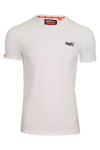 Superdry Label Vntge Emb S/S tee Camiseta de Tirantes, Blanco (Optic White 26C), Small para Hombre