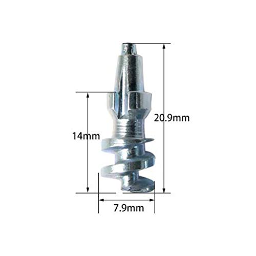 Symeas 100pcs JX175 Puntas de carburo de cuerpo de acero Tornillo en el perno del neumático Tornillo antideslizante Espárrago Picos de neumático para SUV ATV Rueda Neumático Cadenas de nieve