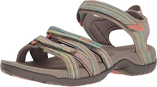 Teva Tira, Sandalias de Punta Descubierta para Mujer, Multicolor (Taupe Multi Tpm), 38 EU