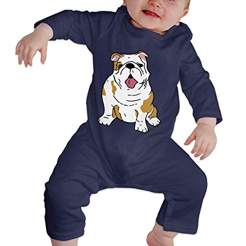 TJKK - Mono de manga larga para niña Bulldog Inglés 1 color 18 Meses