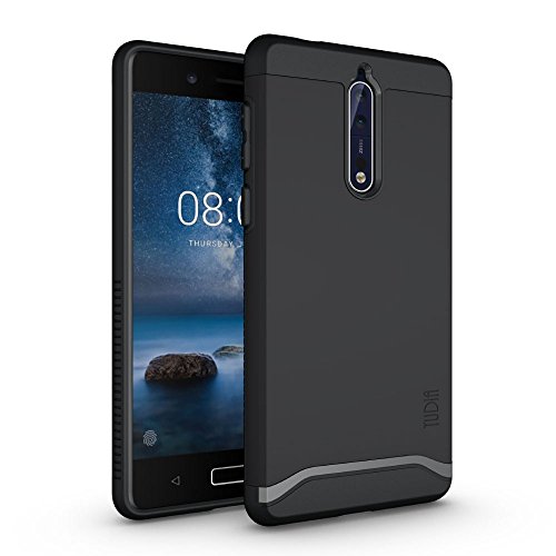 TUDIA Nokia 8 Funda, Caja Protectora Merge Tarea Pesada Protección Extreme de Doble Capa para Nokia 8 (Negro Mate)