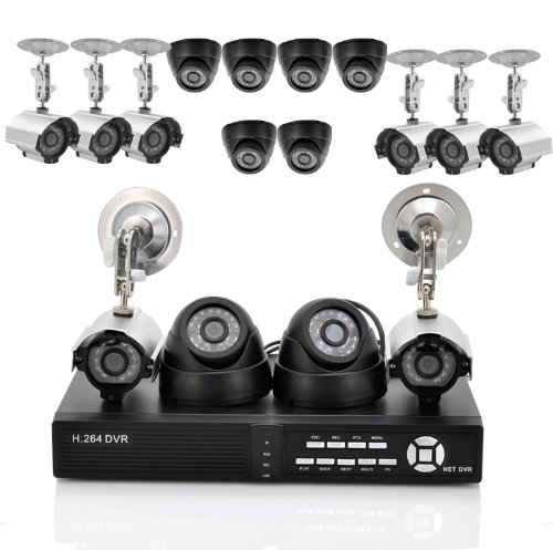 Ultimate Surveillance System + 16x SONY CCD Cameras - 8 Indoor + 8 Outdoor Cameras, H264 DVR, 1TB HDD, HDMI Output