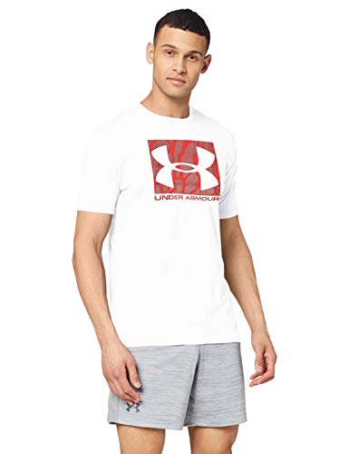 Under Armour Camo Boxed Logo Camisa Manga Corta, Hombre, Blanco, LG