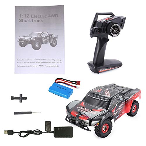 Wltoys Buggy Vehicle12423 1/12 2.4G 4WD Alta velocidad Cepillado eléctrico Campo corto Off-Road RTR RC Car con luz LED (Negro y Naranja) ESjasnyfall