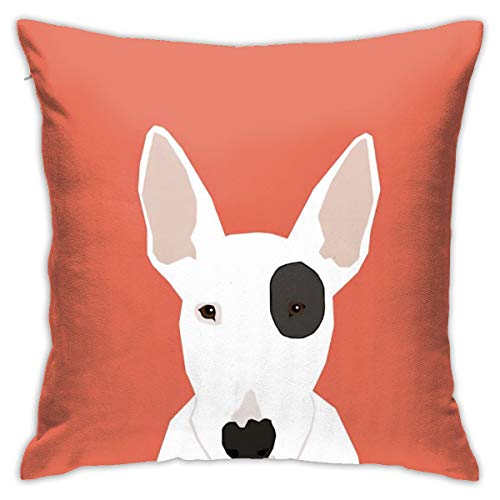 xdbgdfhdjdj cojín para el hogar, Regalo de sofá, Bull Terrier, Mascota, Perro de Raza, Lindo Cachorro, Divertido Perro, decoración de Fiesta para Parejas, 18 x 18 Pulgadas