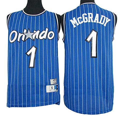 XSJY Jerseys del Baloncesto De Los Hombres - Los Orlando Magic De La NBA # 1 Tracy McGrady Mangas Alero Edición De Malla Deporte Jersey del Chaleco Camiseta De La Tapa,B,M:170~175cm/65~75kg