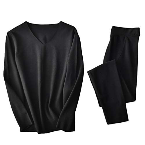 Yujeet Conjunto de Ropas Interior Térmica Function Thermo Ropa para Hombre/Mujer Top Manga Larga y Pantalones de Invierno (Negro#1, Asia 3XL)