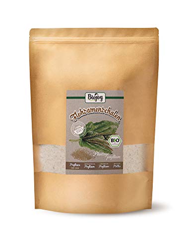 Biojoy Polvo de cáscara de psyllium orgánico - Plantago ovata (1 kg)