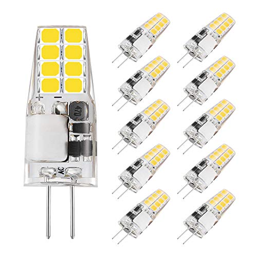Bombilla de luz LED G4, mini cápsulas de AHEVO G4, 3W, reemplazo de bombillas halógenas de 20W-30W, blanco cálido (3000K, 10 piezas)