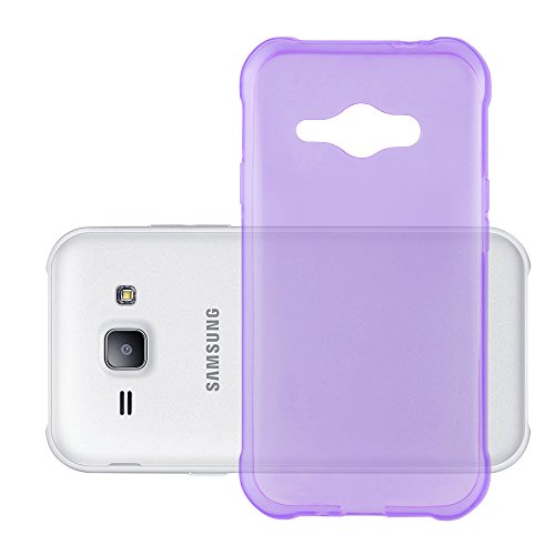 Cadorabo Funda para Samsung Galaxy J1 Ace en Transparente Lila – Cubierta Proteccíon de Silicona TPU Delgada e Flexible con Antichoque – Gel Case Cover Carcasa Ligera