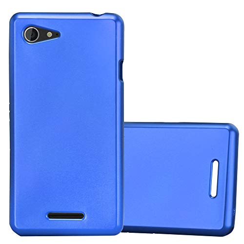 Cadorabo Funda para Sony Xperia E3 en Metallic Azul – Cubierta Proteccíon de Silicona TPU Delgada e Flexible con Antichoque – Gel Case Cover Carcasa Ligera