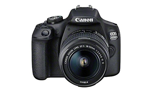 Canon EOS 2000D DSLR Cámara y EF-S 18-55 mm f / 3,5-5,6 IS II, Negro