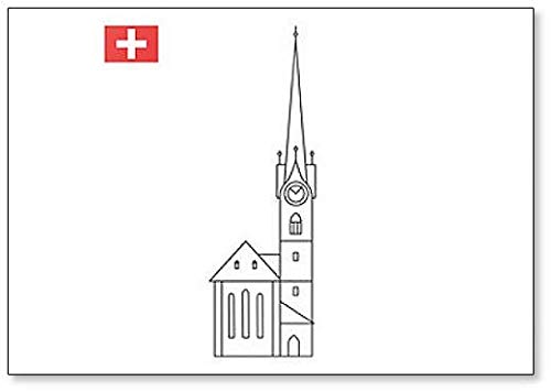 Imán para nevera con diseño de iglesia Fraumunster en Zúrich, Suiza