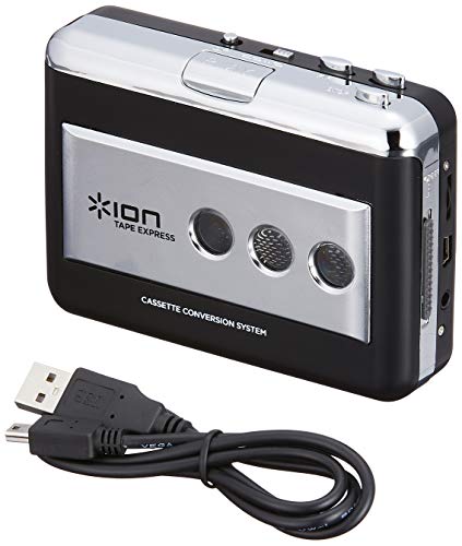 ION Audio Tape Express - Convertidor portable cinta de cassette a MP3, conversor / reproductor de casete para PC o Mac, con software de conversión incluido, operando con pilas o por USB