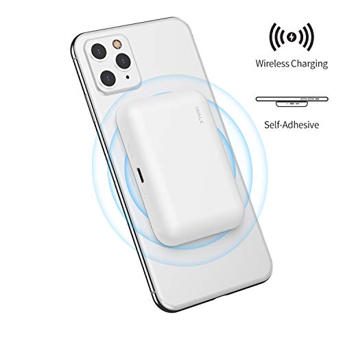 iWALK bateria Externa inalambrica,3000mAh Cargador inalambrico Universal Compatible con iPhone 11, XS, XR, X, 8,Plus, Samsung Galaxy S10, S10+, S9, S9+, S8, S8+, Note 9, Nexus, HTC y más, Blanco