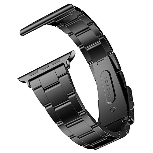 Jetech Correa Reemplazable para Apple Watch 40mm y 38mm Series 1 2 3 4 5, Acero Inoxidable, Negro