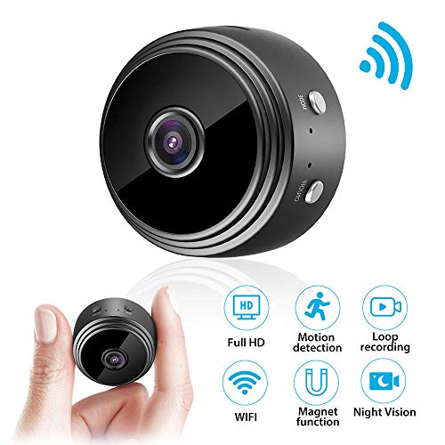 Mini cámara, cámara de vigilancia euskDE Wifi Batería Full HD 1080P WLAN Pequeña cámara de niñera con detector de movimiento cámara micro inalámbrica IP