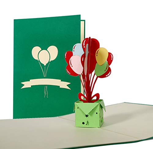 Pop Up carte d'anniversaire avec ballons, idéal comme invitation ou glueckwunschkarte, Happy Birthday carte G15