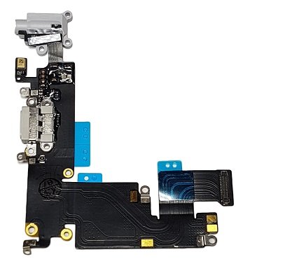 Smartex Conector de Carga de Repuesto Compatible con iPhone 6 Plus Gris Claro – Dock de repeusto con Cable Flex, Altavoz, Antena, Micrófono y Conexión Botón de Inicio.
