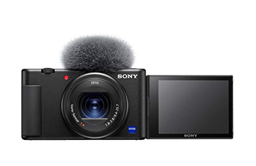 Sony ZV-1 - Cámara vlogging (Eye AF con Seguimiento a Tiempo Real, detección de Fases, prioridad a rostros en Auto Exposición, para Vlogger, Video 4K, Filtro Piel Suave, Micro direccional) Negro