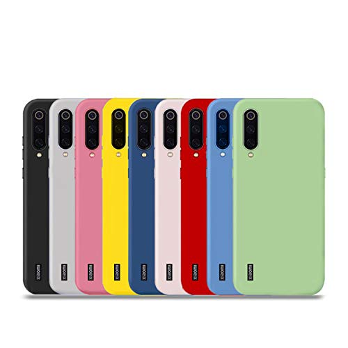 YiKaDa - 9 x Funda Xiaomi Mi A3, Cárcasa Suave Silicona TPU, Funda Ultra-Delgado Flexible Protector - [ Negro + Rojo + Azul + Rosa + Verde + Translúcido + Amarillo + Azul Claro + Blanco ]