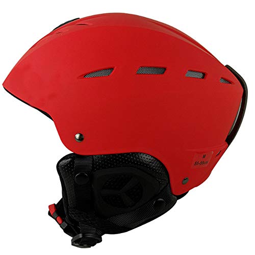 ZY Cabezal de protección para el Casco de esquí con Orificios de ventilación, para Hombres y Mujeres, para Adultos, Casco de Doble Chapa, Equipo Deportivo de Seguridad, Casco de Nieve,Red,M