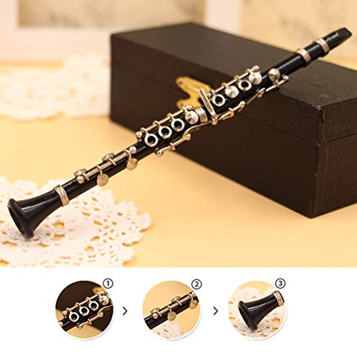 1/8 Escala Modelo de Clarinete Instrumento Musical Miniatura Decoración de Escritorio Pantalla Amante de la música Regalo de cumpleaños para Adornos de Escritorio Decoración de Fiesta