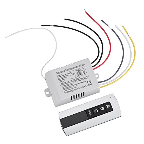 180-240V Interruptor de control remoto digital, 1Way / 2Way / 3Way ON/OFF Transmisor de receptor de interruptor de control remoto inalámbrico para electrodomésticos (3-Ways)