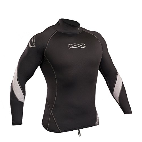 2018 Gul Xola Long Sleeve Rash Vest Black RG0339-B4 Sizes- - XXLarge