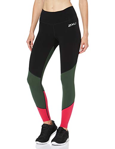 2XU - Mallas de compresión para Mujer, Mujer, 9336340735540, Black/Mntn View Virtual Pink, Extra-Small