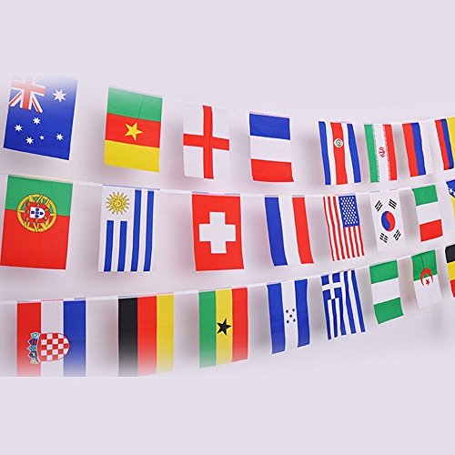 50 banderas de países diferentes, banderas internacionales del mundo, Guirnalda de Banderas para Bar,decoración de fiesta(14 cm x 21 cm)