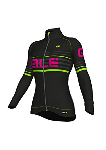 Ale PRR Curva Veloce Chaqueta Racing con Windtex, Mujer, Negro/Rosa, XL