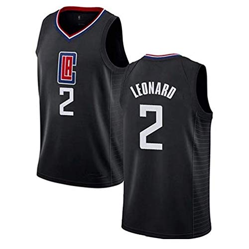 Alero de Baloncesto Jersey, Los Angeles Clippers, 2 Kawhi Leonard, Unisex Camiseta sin Mangas (Color : Negro, Size : M)