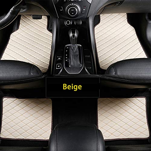 Alfombrillas Moqueta de Coche para Citroen C2 C3 C4 C5 C6 DS3 DS4 DS5 C4L C-Zero Tourer, Cuero Antideslizante y Talonera Reforzada, de Beige