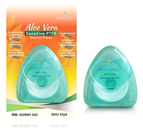 AloeVedic – Hilo dental de Aloe Vera PTFE 50 Metros – No se deshila ni se rasga – Hilo dental para un cuidado suave